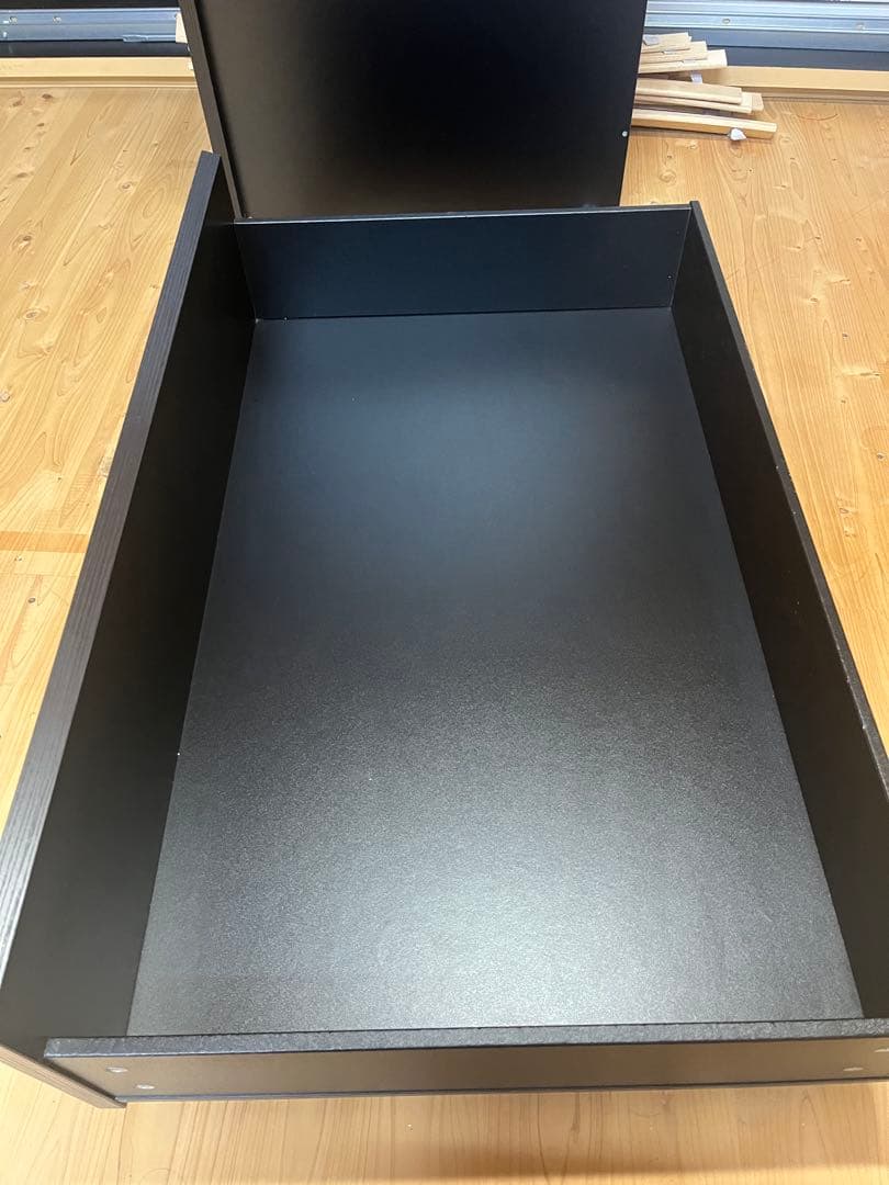 IKEAシングルベッドフレーム 黒 収納付き