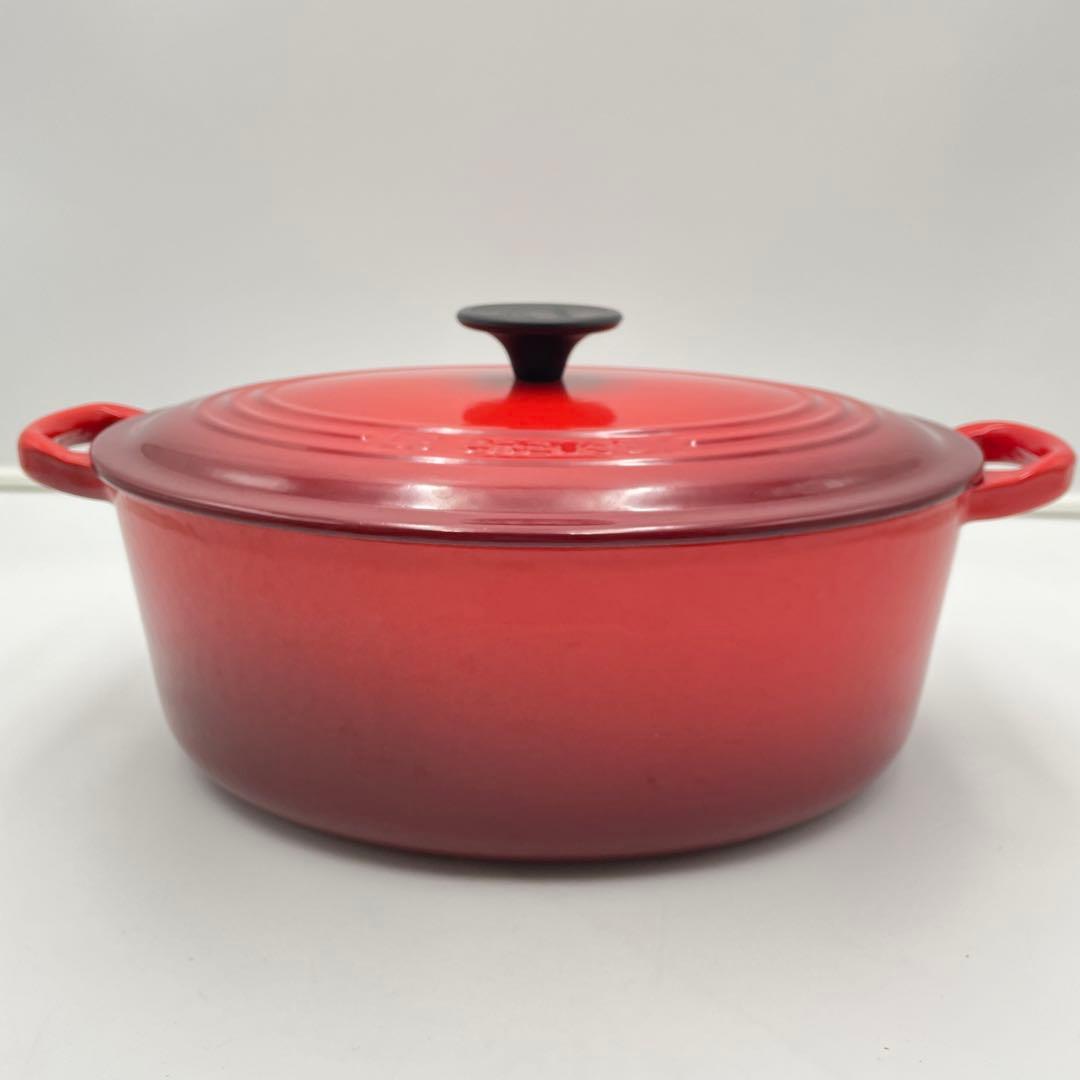 LE CREUSET ココット　オーバル　27cm チェリーレッド　両手鍋