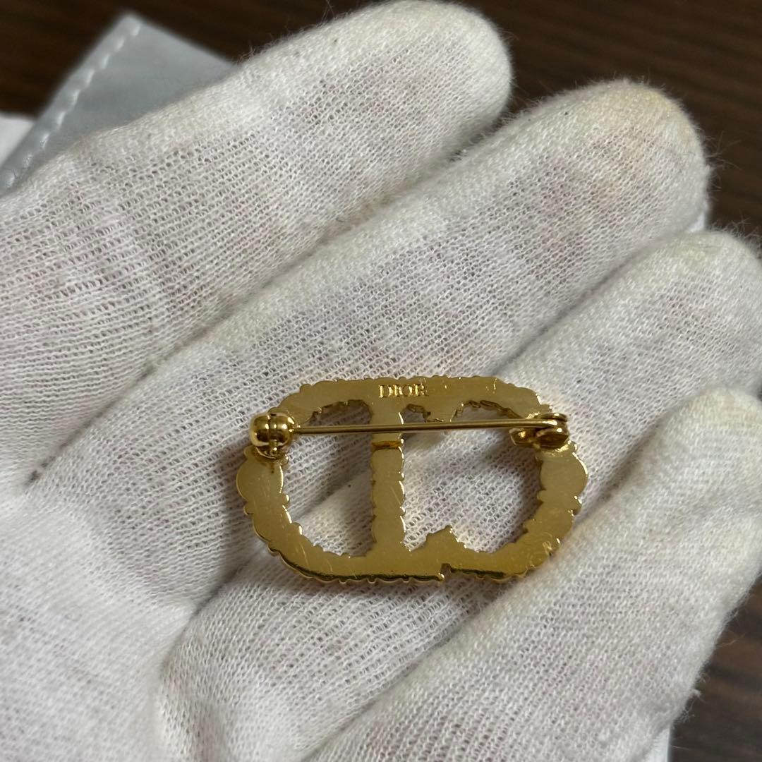 ［美品］現行　ディオール　CLAIR D LUNE ラインストーン　ブローチ