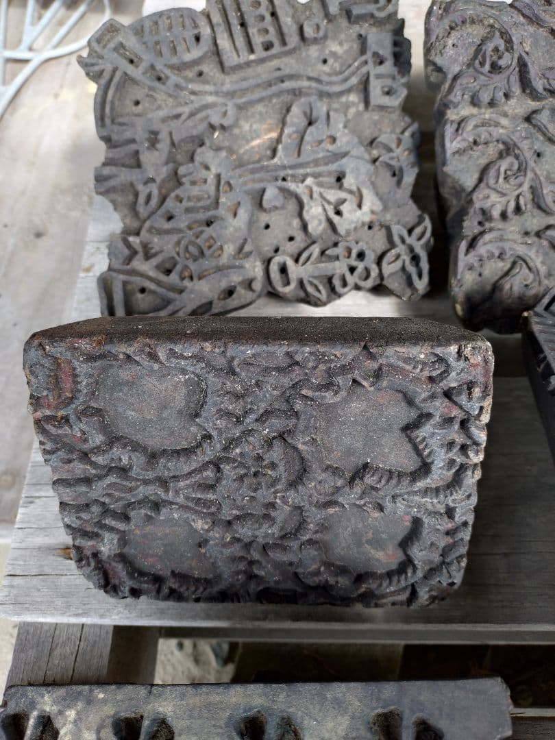 バティック 木型 木版 アンティーク ジャワ更紗