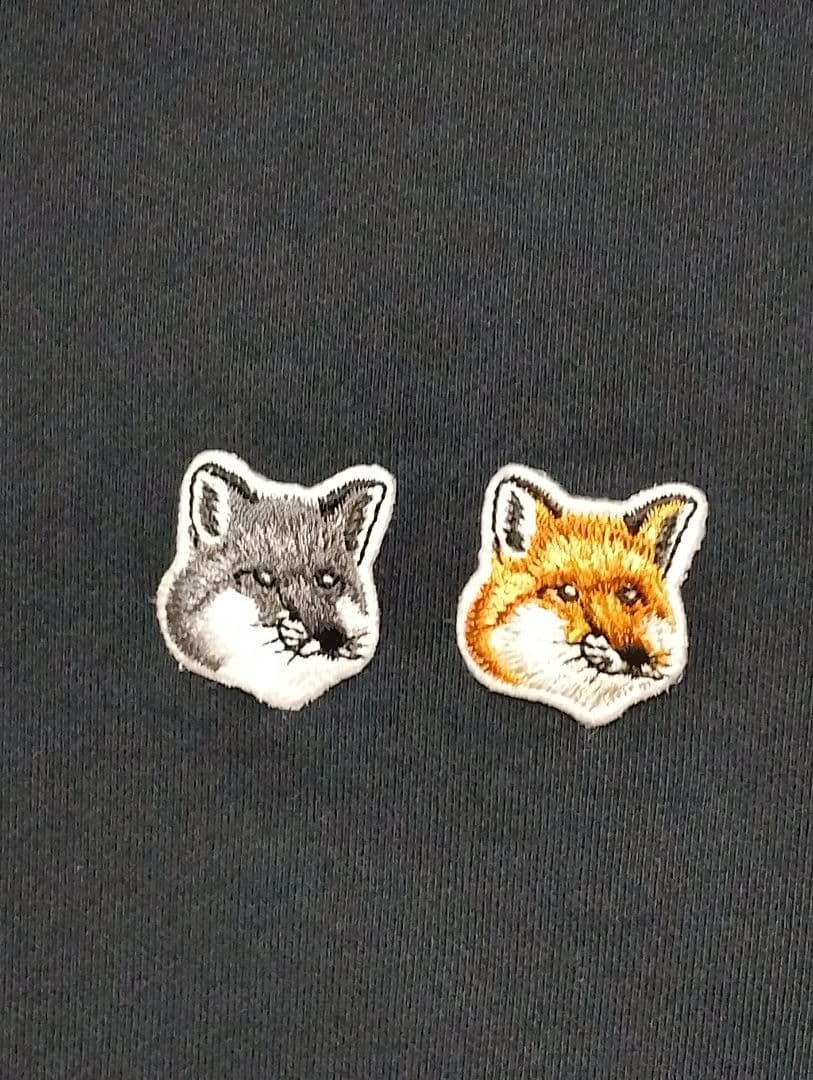 メゾン キツネ ダブル フォックスヘッド パッチ ワンポイント スウェット