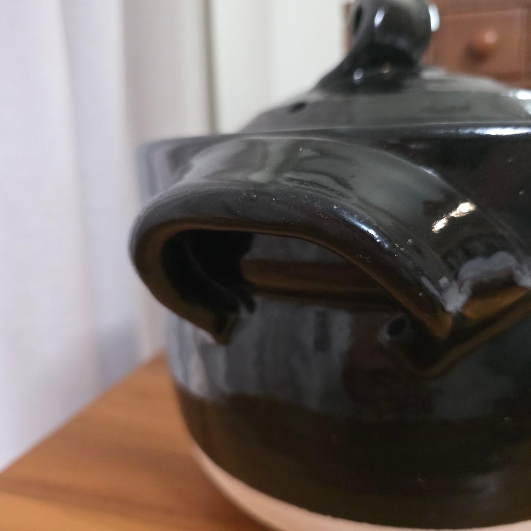 信楽焼 ごはん鍋 5合炊き 黒釉 御飯鍋 ふっくら！