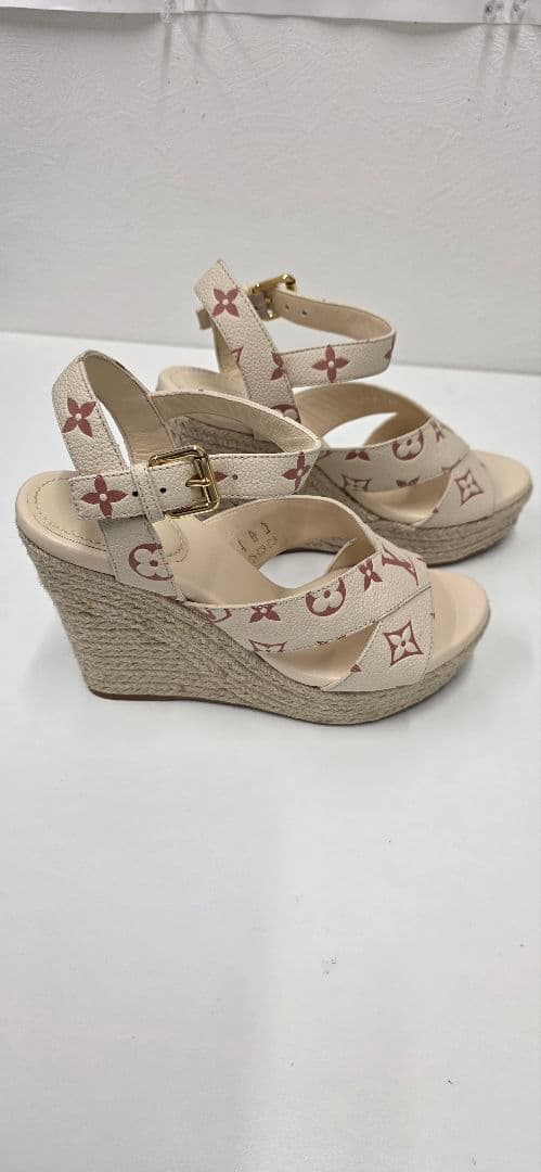 Louis Vuitton ウェッジサンダル ホワイト・ピンク