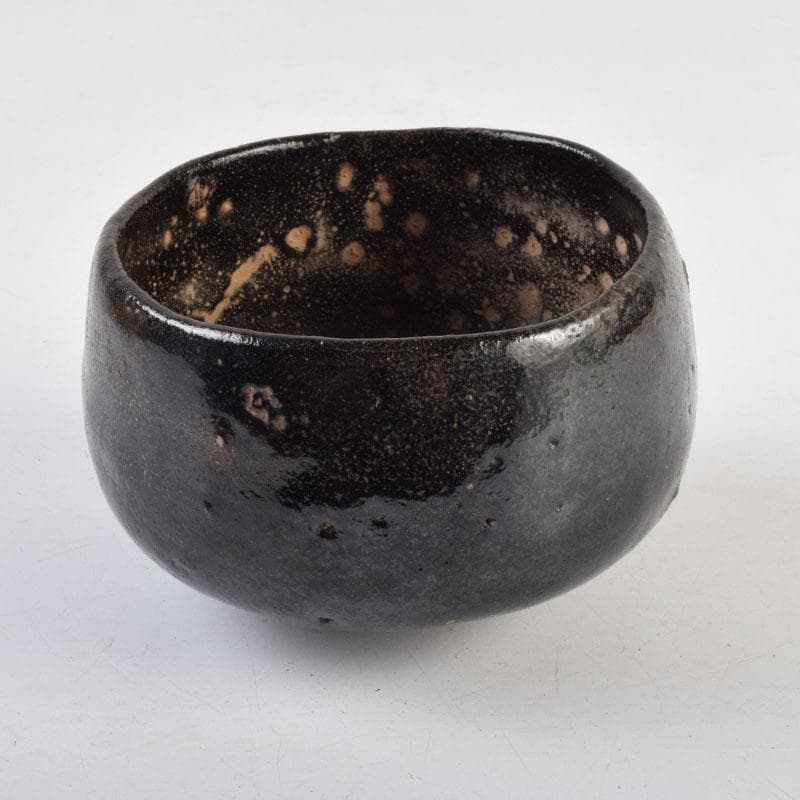 茶道具　楽吉左衛門　黒楽茶碗　時代箱付　V　9156