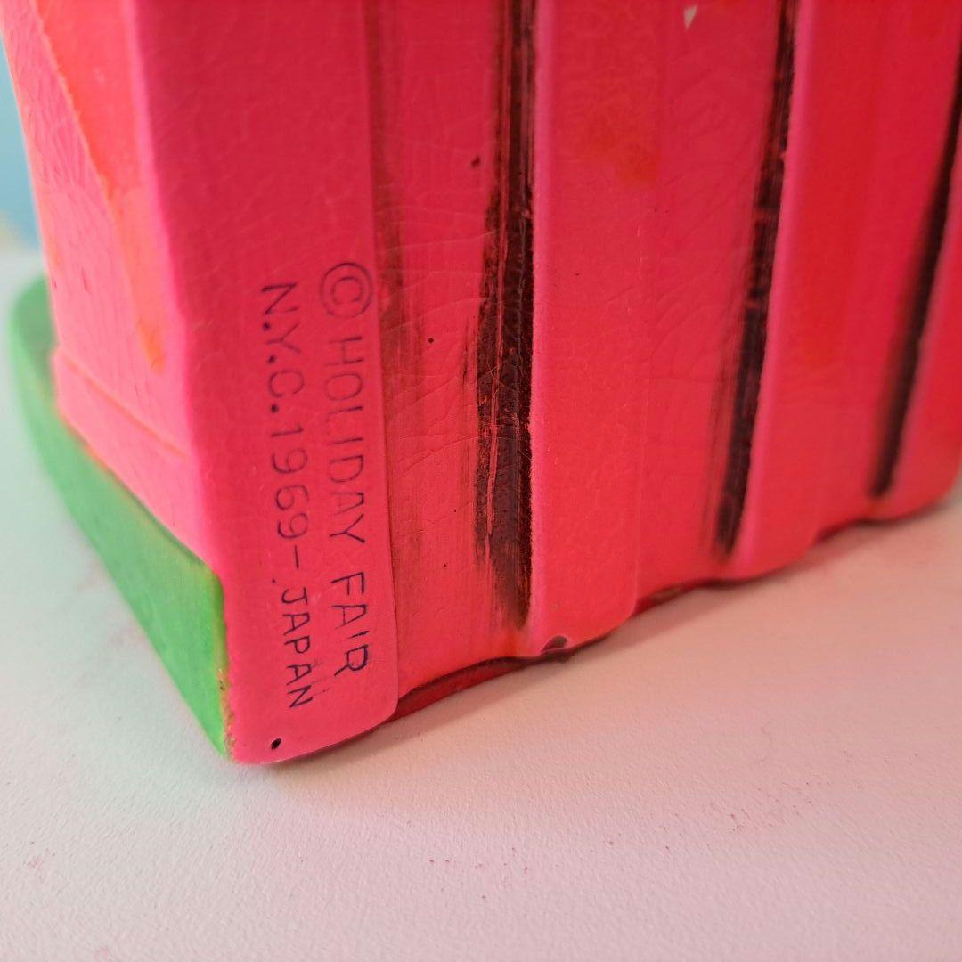 ビンテージ　ブックエンド　ピアノと女の子とネコ　ホリデーフェアー