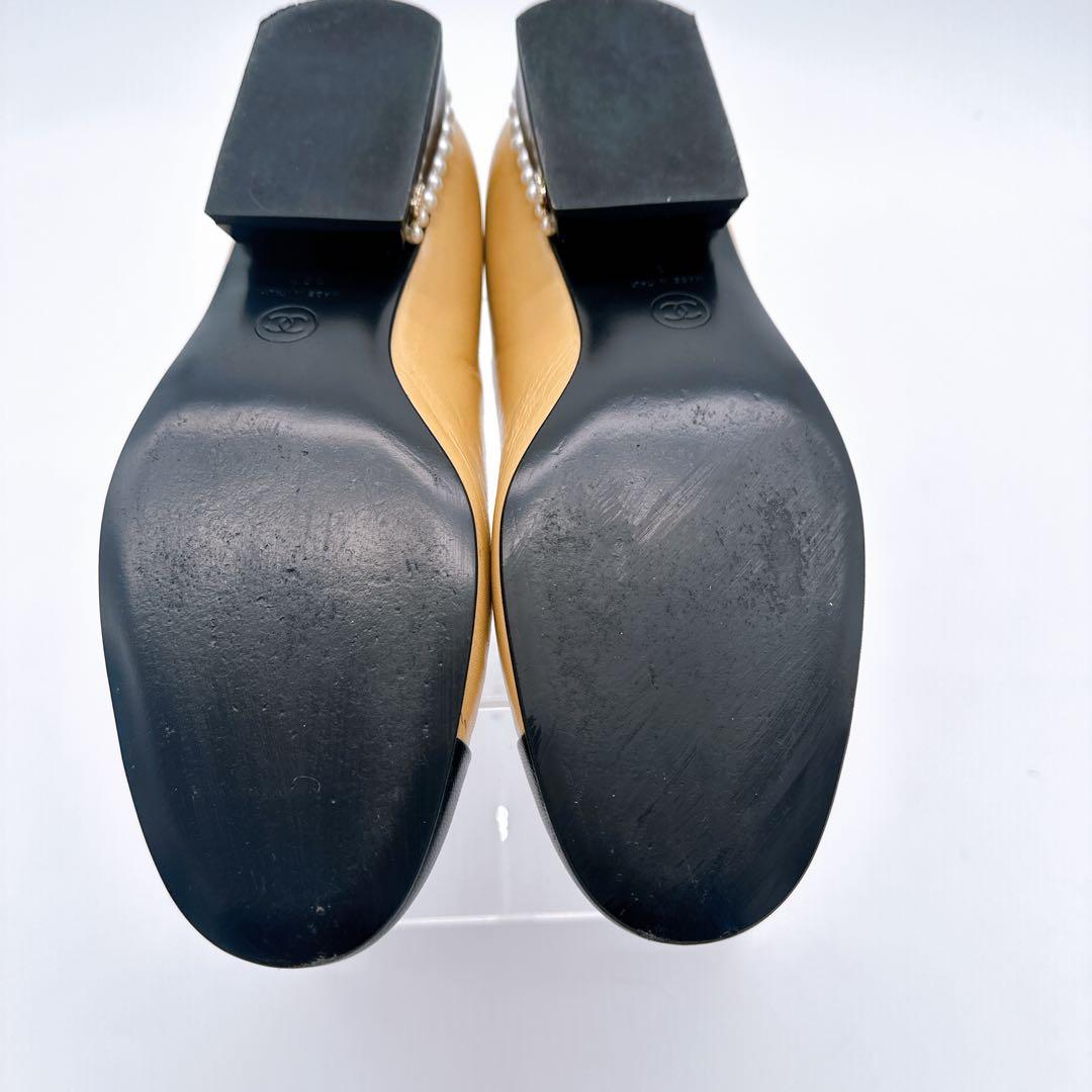 CHANEL シャネルバレエシューズ 38ベージュ/ブラック ココマーク