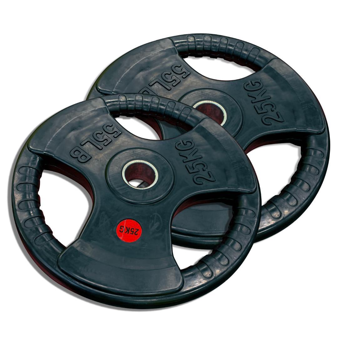 総重量100kg Φ50mm 3グリップラバープレート　計4枚SET