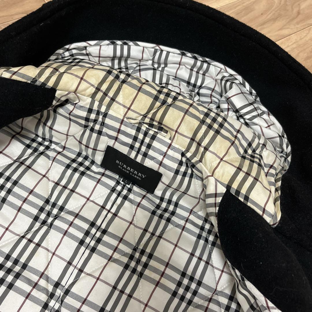 バーバリー ブラックレーベル　メンズ ダッフルコート Lサイズ　牛革紐