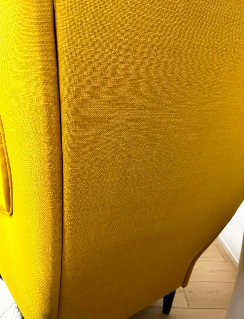 【送料込】IKEAウィングチェア/イエロー/ストランドモン STRANDOMON