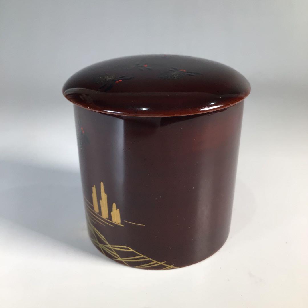 Ｎ９６９　棗　『長谷川恵史作』『溜塗』『蛍蒔絵』『金輪寺棗』　共箱　茶道具