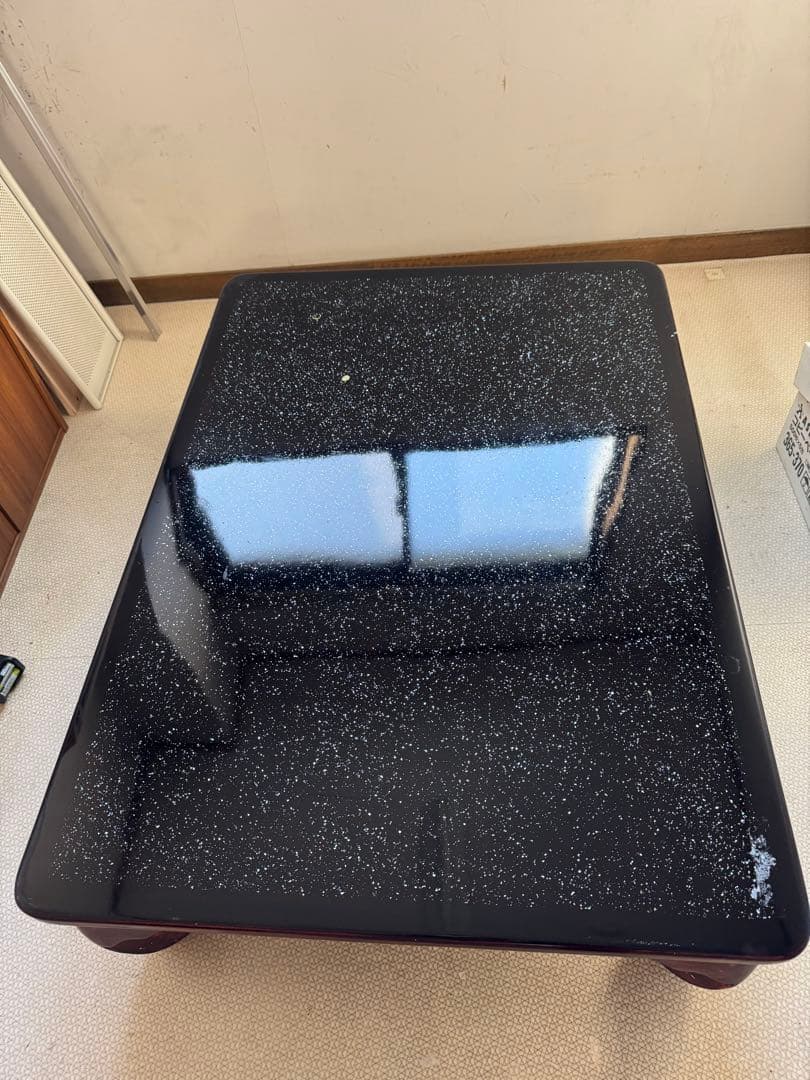 黒いスパークル仕上げセンターテーブル