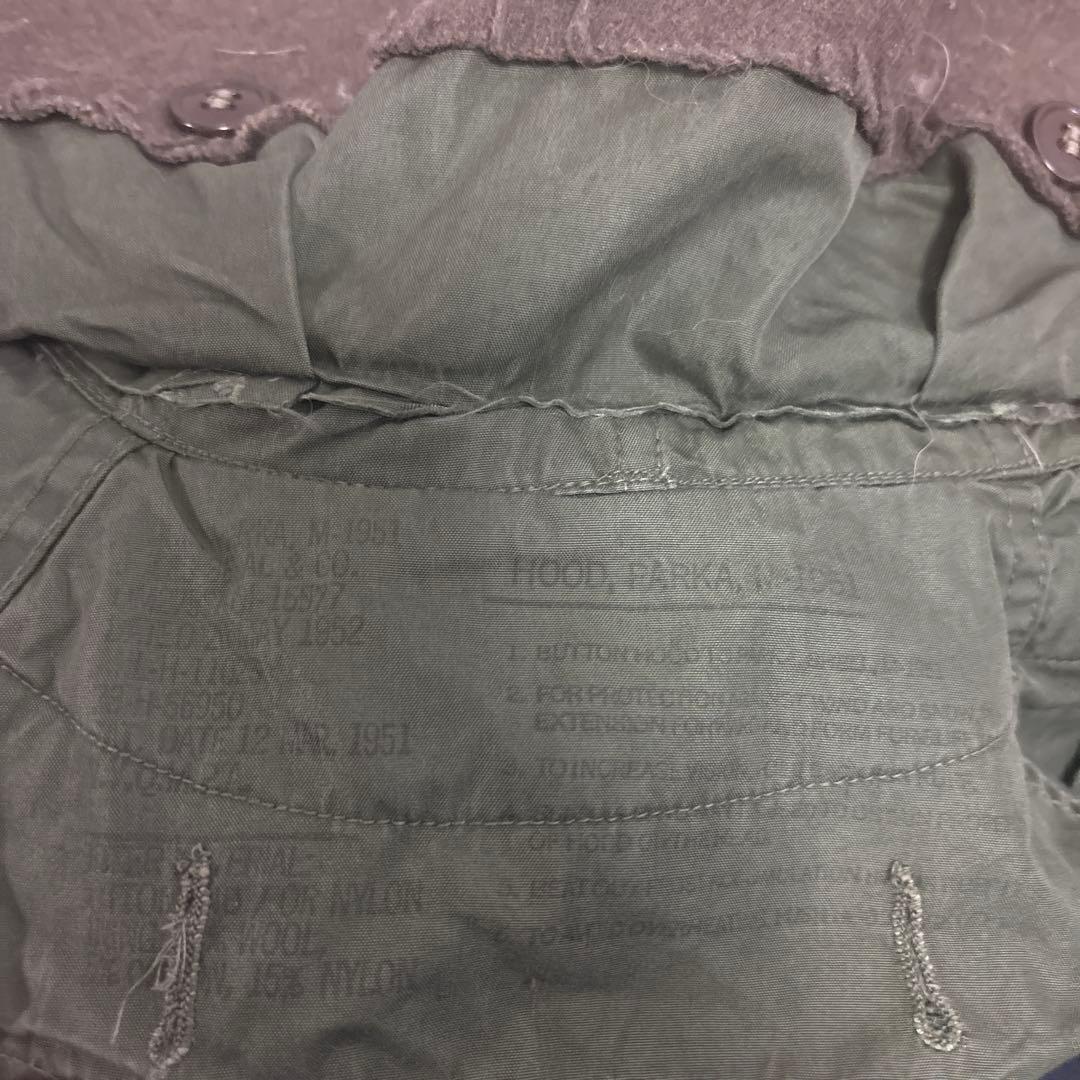 50s 米軍　実物　M51フード　M1951 PARKA コヨーテファ　⑫