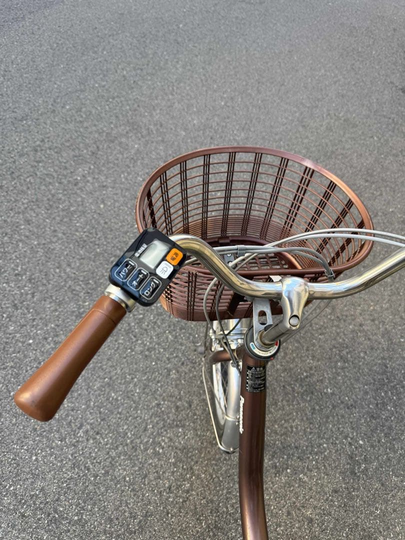 電動アシスト自転車 ブラウン 前カゴ付き