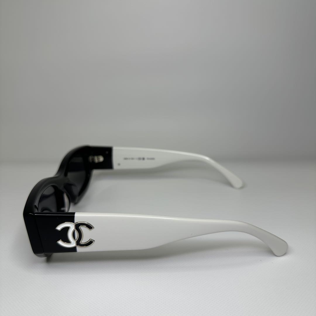 【新品】CHANEL シャネル サングラス ラウンド ボストン 黒白 丸メガネ