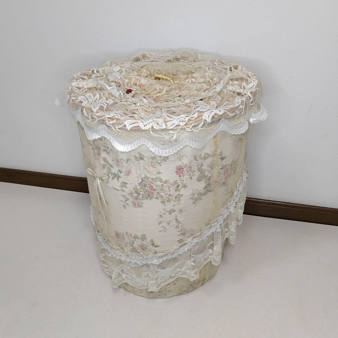 レースダストボックス 蓋付き 大型 高さ48cm 装飾 おしゃれ 送料無料