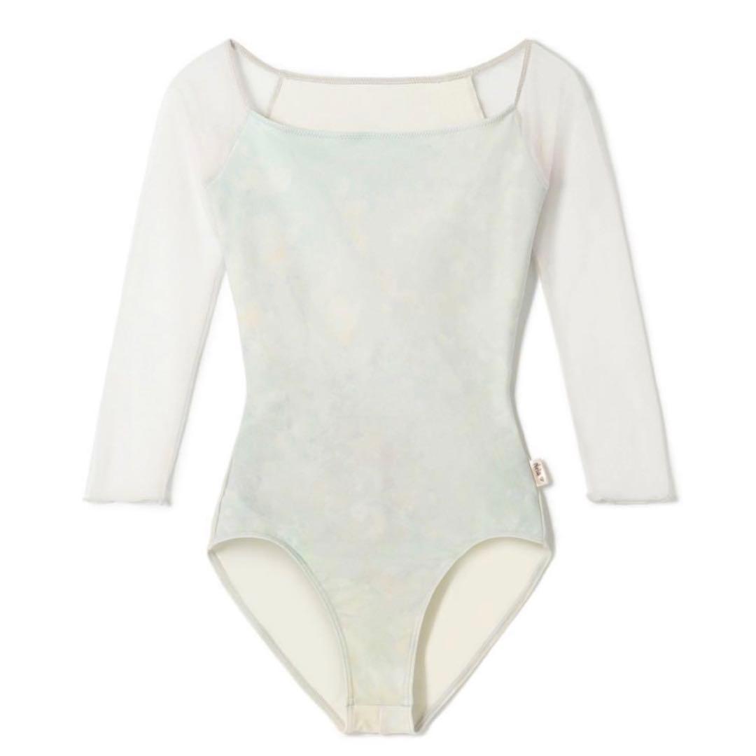 チャコットNela ライン　7分袖レオタード　アクアグリーン　バレエ　ミント　M