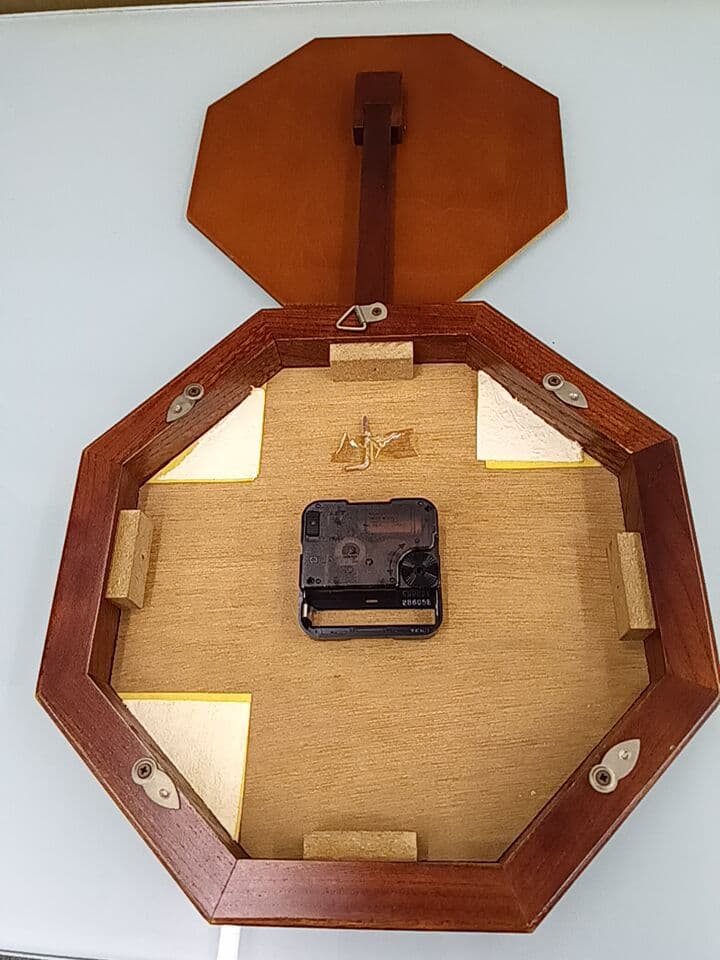 和洋折衷八角形 木製時計 十二支ローマ数字文字盤　ヴィンテージ美品