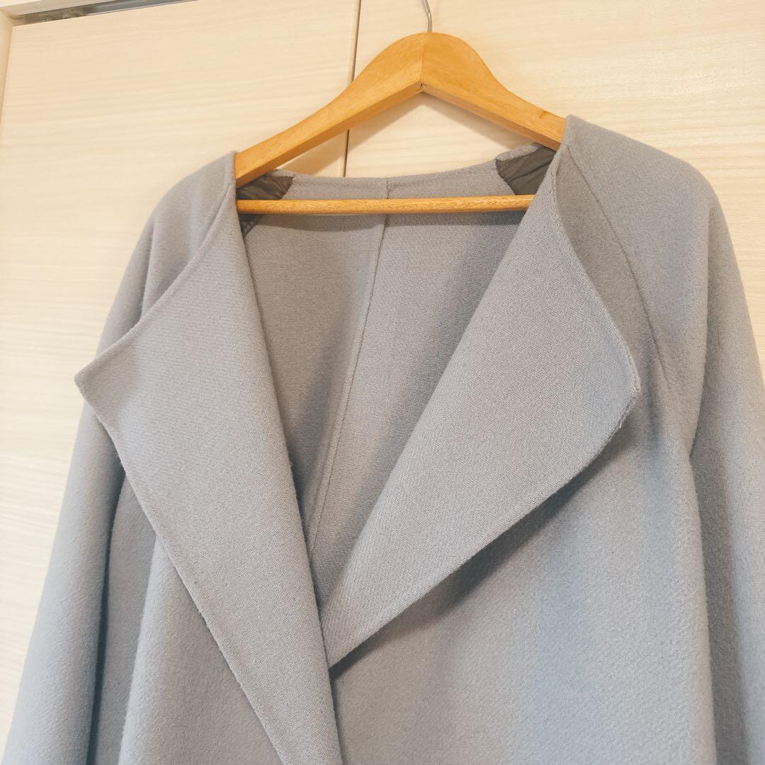 Spick and span 110sリバーポンチョ風コート　ブルー