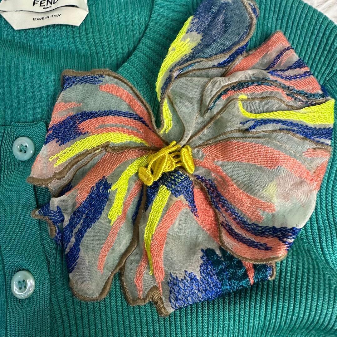 tanakas08228 様用美品 希少 FENDI グリーン カーディガン 花