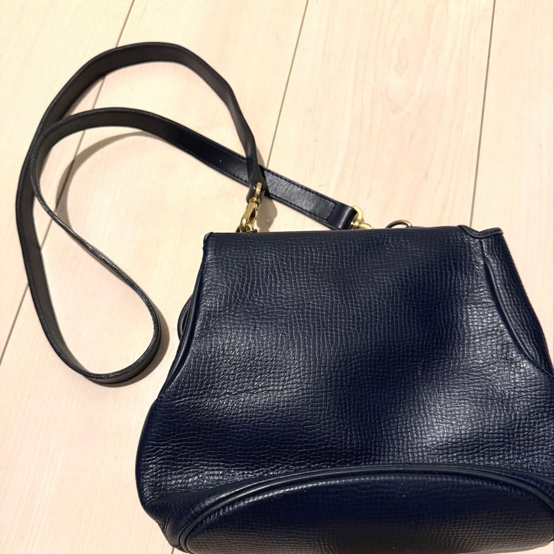 クリスチャンディオール/ヴィンテージ/オーバル金具付き2WAYレザーバッグ