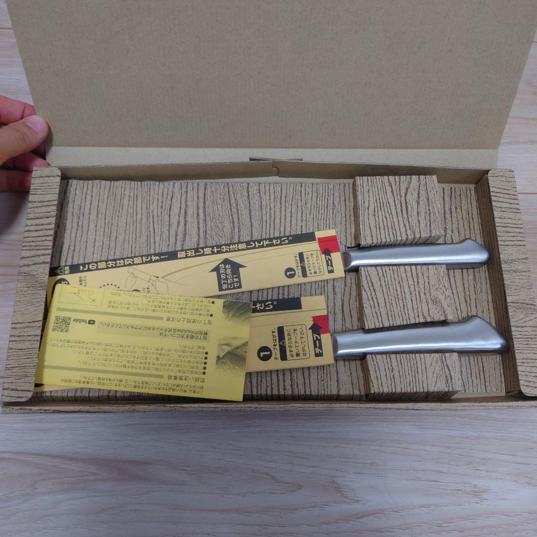 本 濃州正宗作 オールステンレスダマスカス包丁2点セット 三徳包丁ペティナイフ