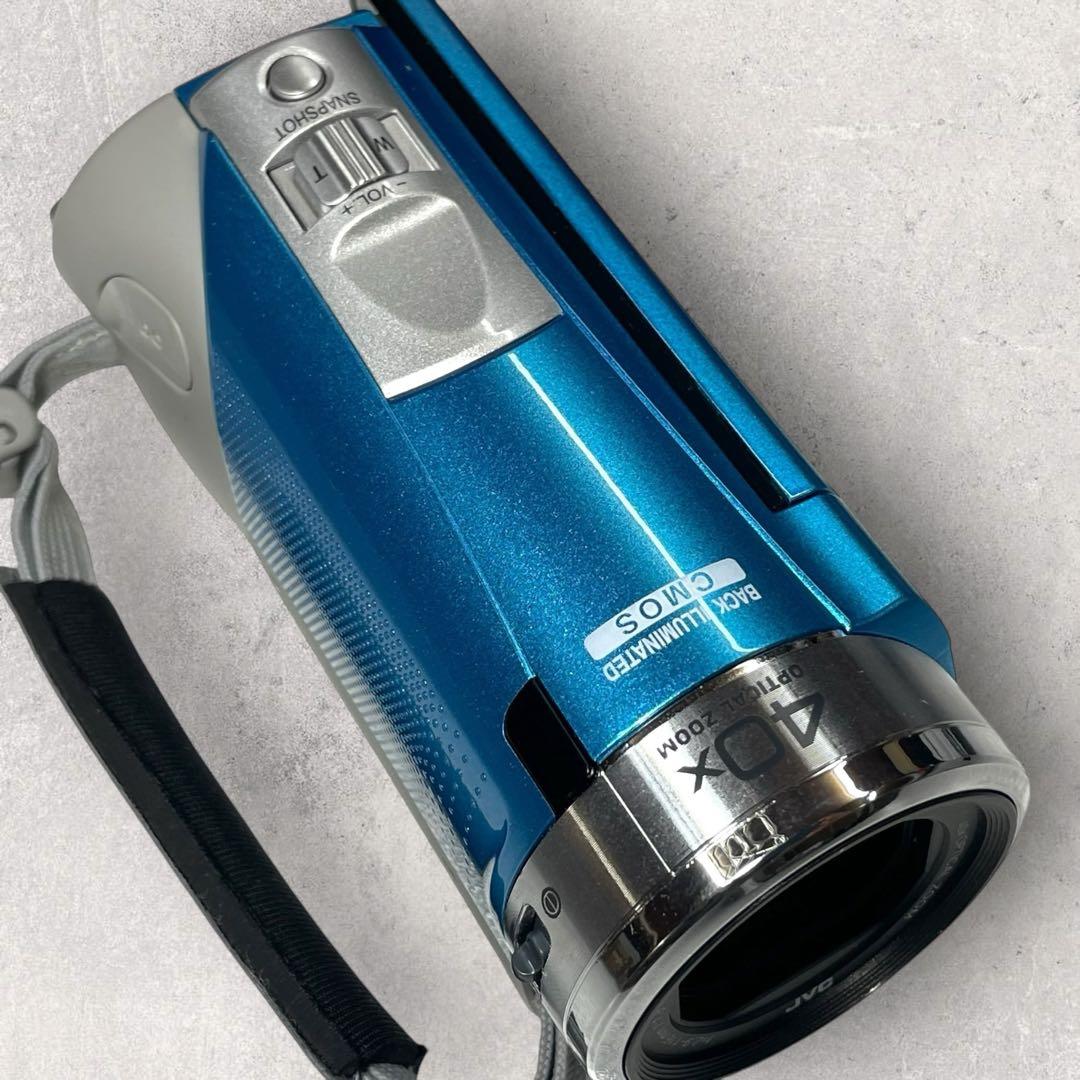 【美品】JVC　ハンディビデオカメラ【GZ-E600-Z】ブルー