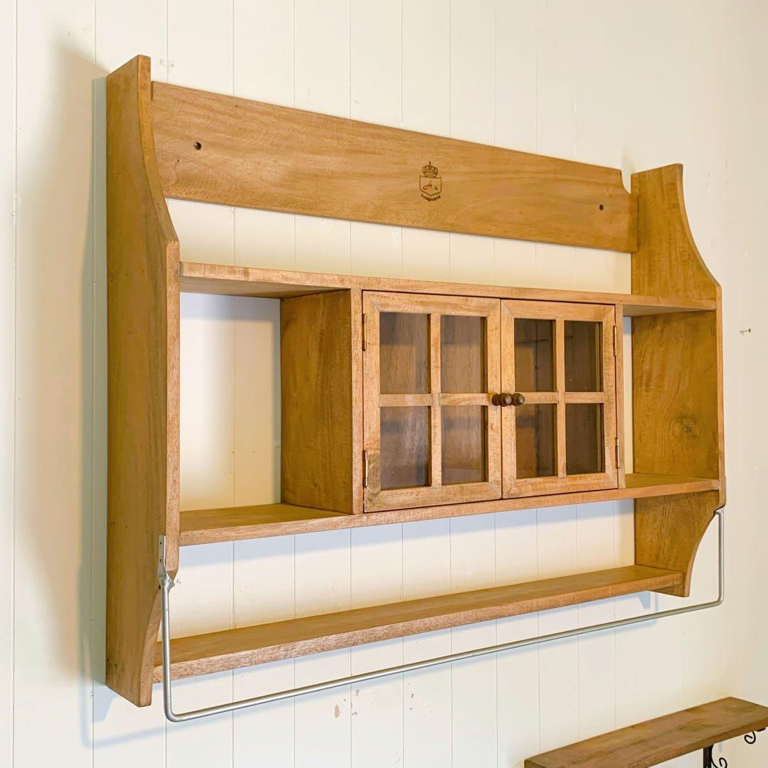 木製オープンシェルフ 扉付き