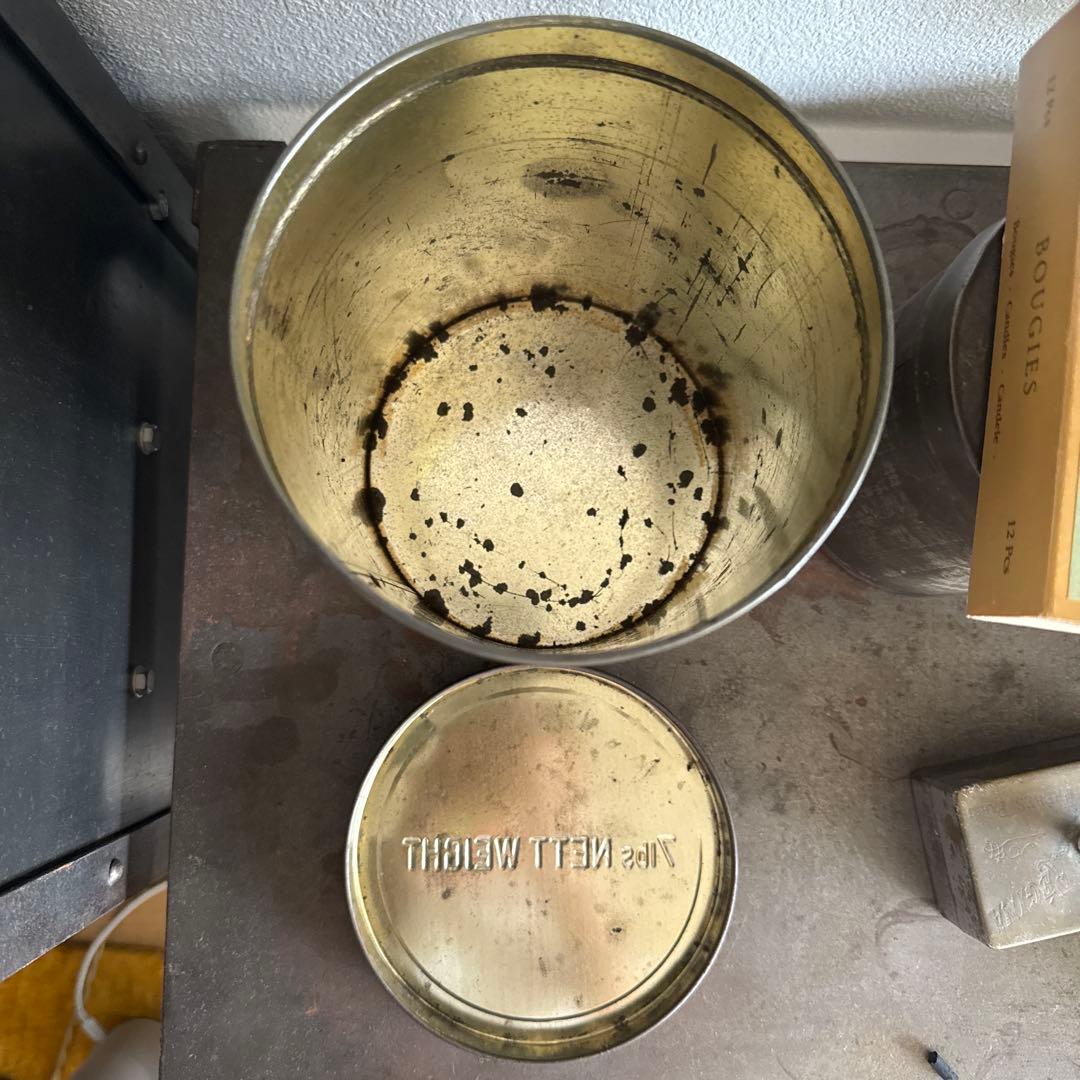 アンティーク　ブリキビスケット缶など小物3点セット