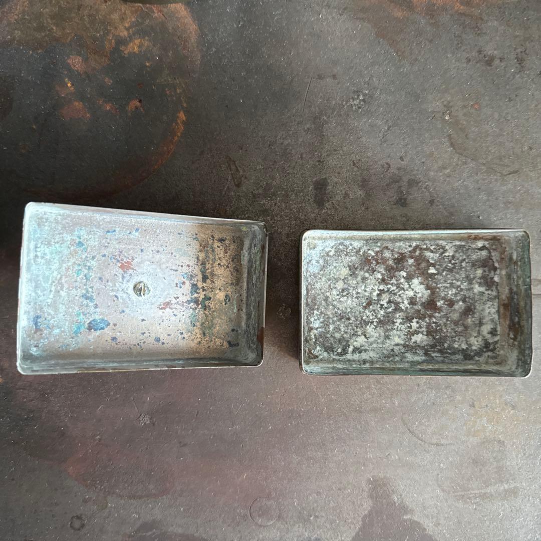 アンティーク　ブリキビスケット缶など小物3点セット