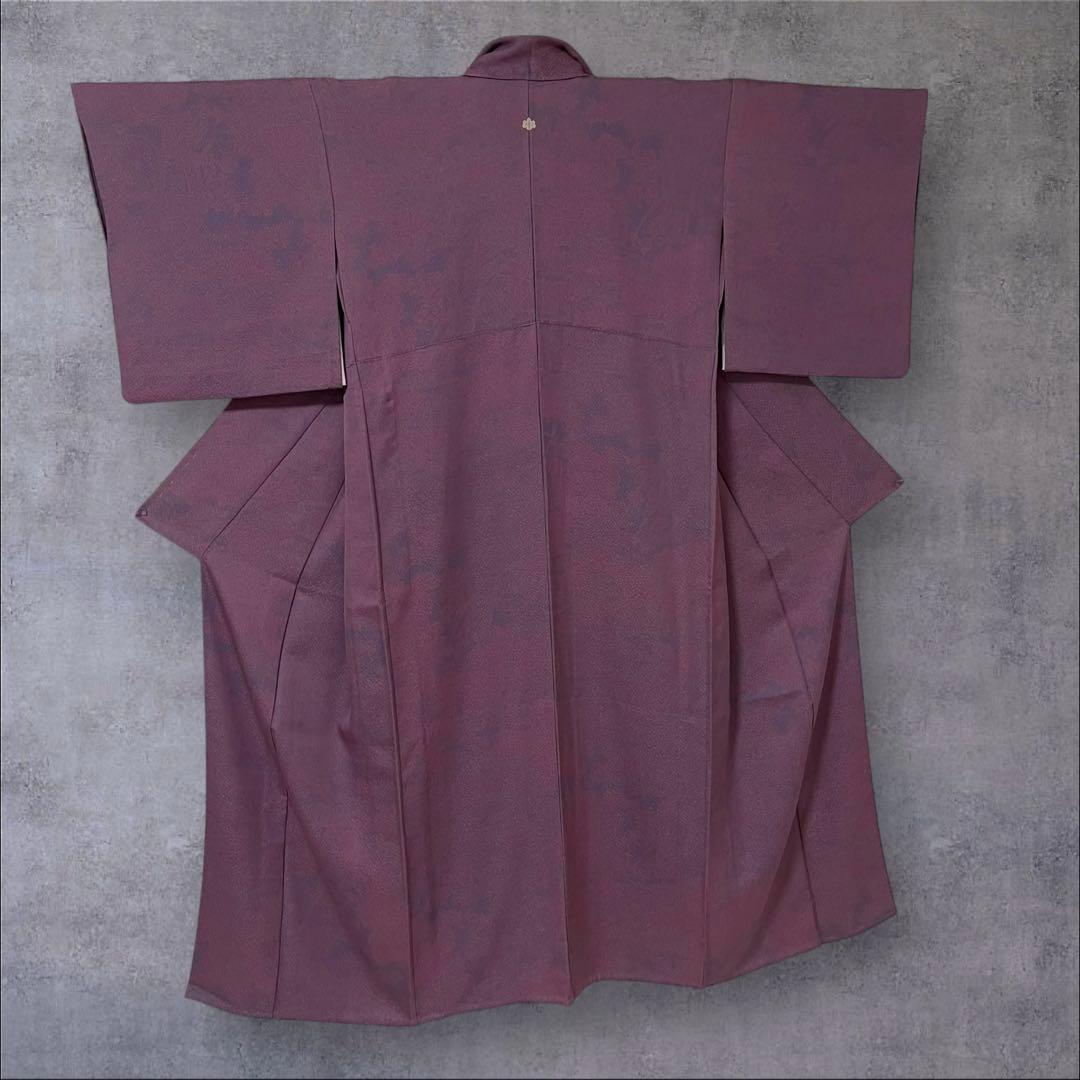 k181 単衣 色無地 洗える着物 うそつき袖 一つ紋 身丈149裄丈64.5