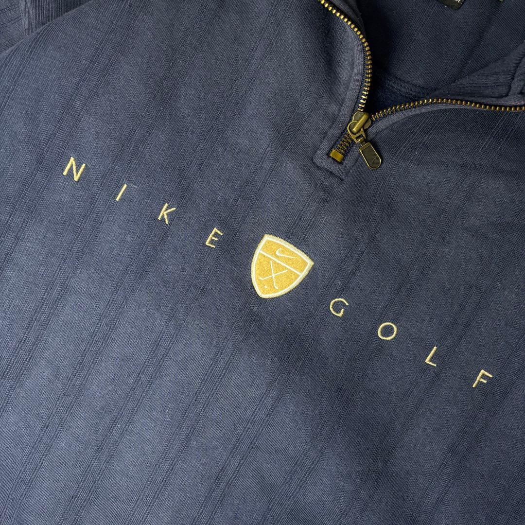 OLD NIKE GOLF　スウェット　90s　刺繍　ハーフジップ　センターロゴ