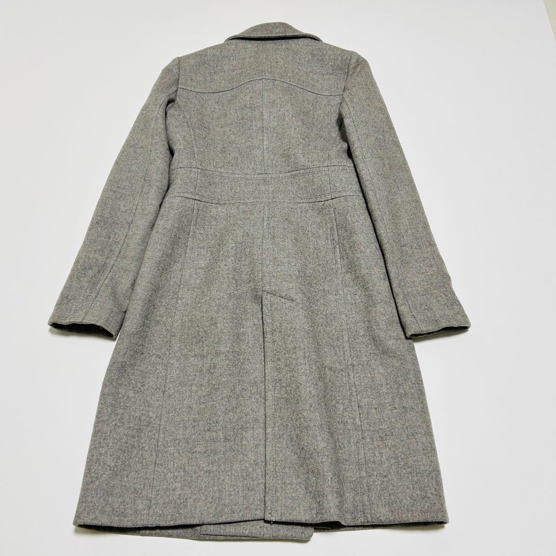 バーバリーブルーレーベル ウールコート グレー ノバチェック 40