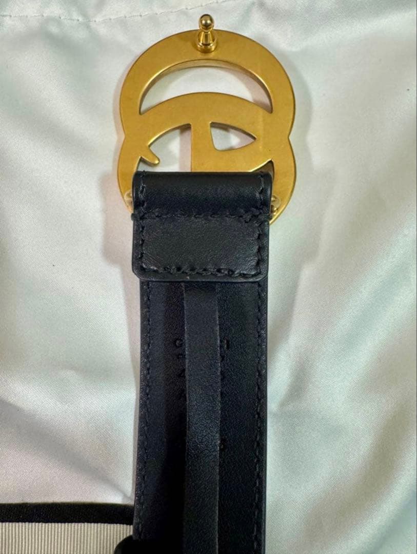 【超美品】GUCCI ベルト スリムベルト ダブルG ベルトGG