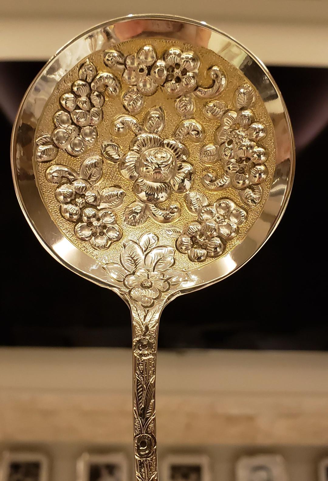 純銀 スターリング シルバー ベリースプーン サービングスプーン アンティーク