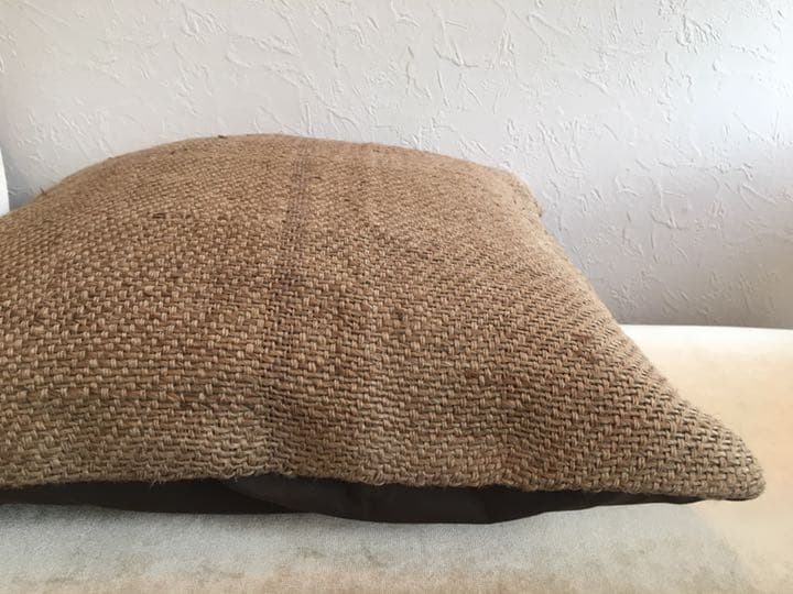 ビンテージラグ　トルコラグ　麻袋　オールドヘンプ　くすみライン　大きめ
