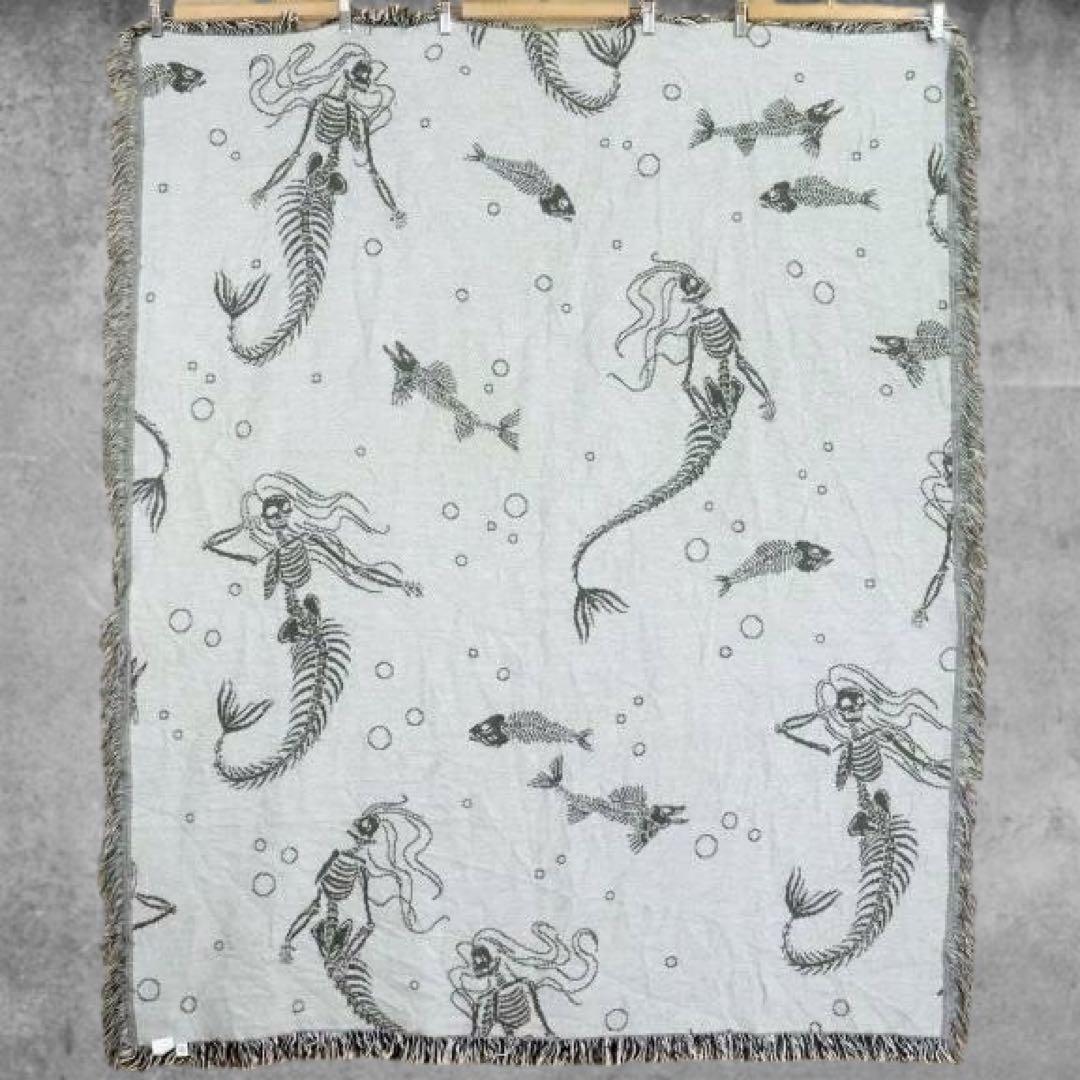 BNLP ラグ ブランケット ビンテージ 人魚 マーメイド 骨 魚 セクシー