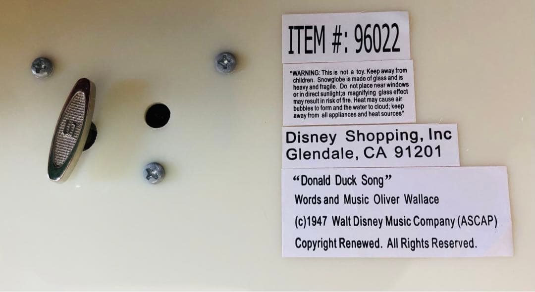 ディズニー　チップ＆デール ドナルド　スノードーム　置物　オブジェ　オルゴール