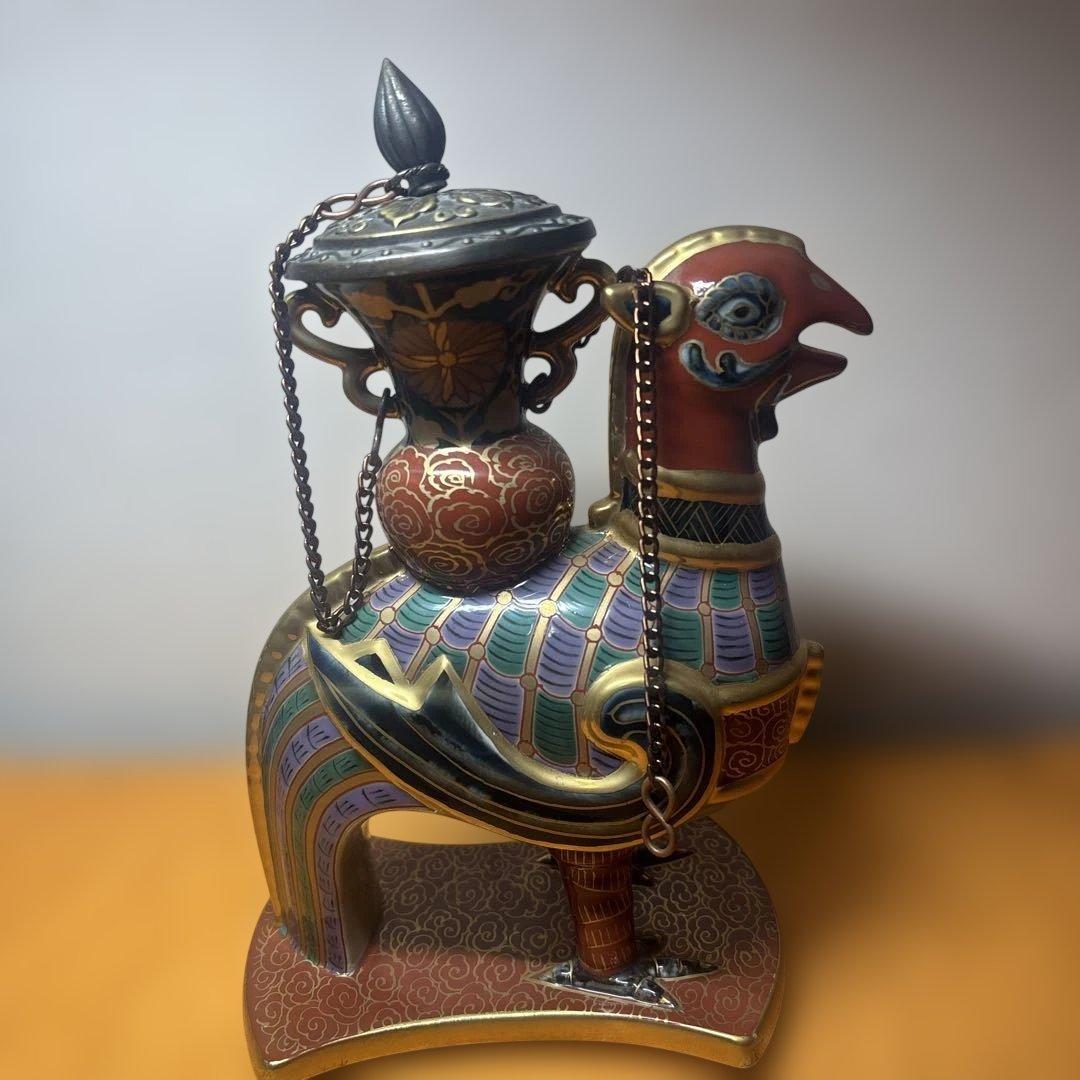 美品 林九郎 在銘 花器 置物