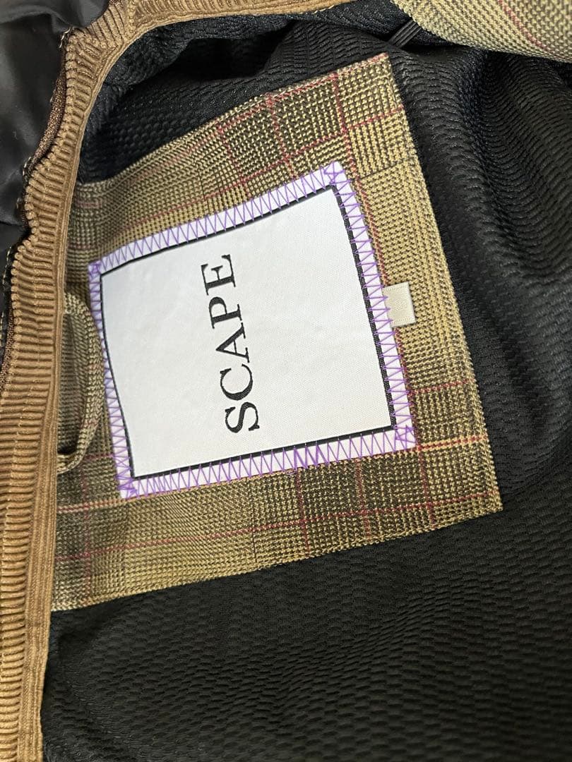 カーキ系チェック フード付き SCAPE S/M 上下セット