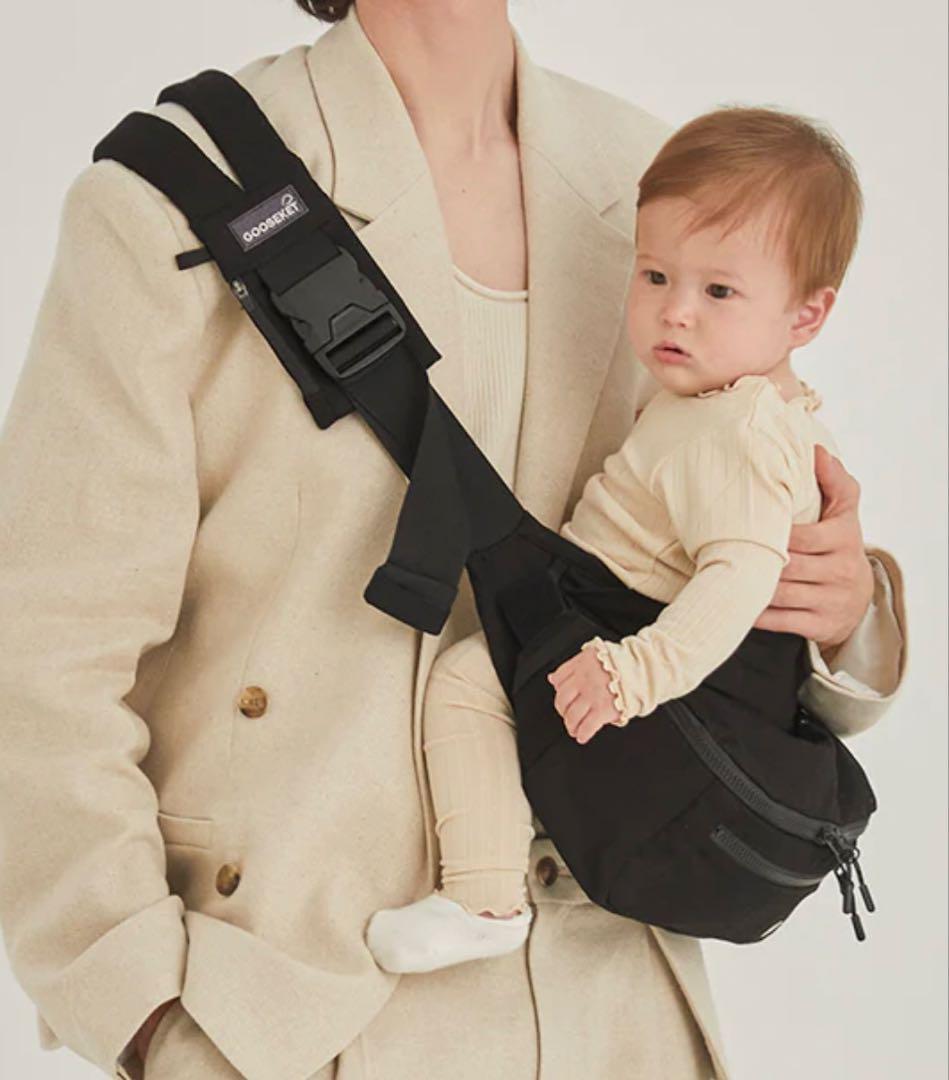 【美品】グスケット365抱っこ紐Plus バッグ 2WAY 黒 収納ポーチ付