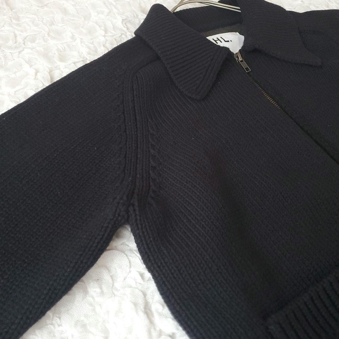 MHL マーガレットハウエル ニットジャケット ジップアップ カーディガン 黒