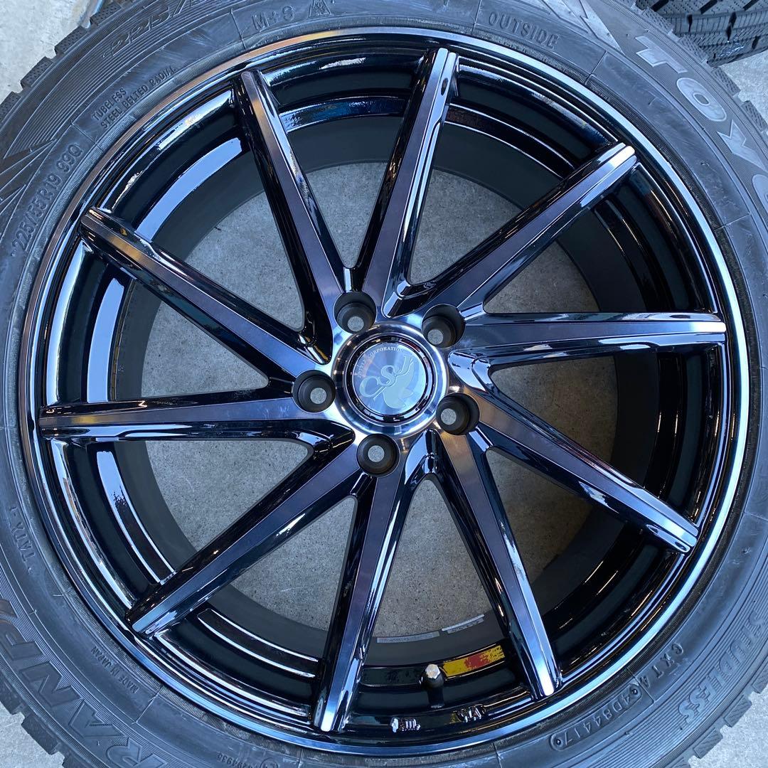 中古バリ溝トーヨースタッドレスセット225/55R19 ハリアー 送料無料