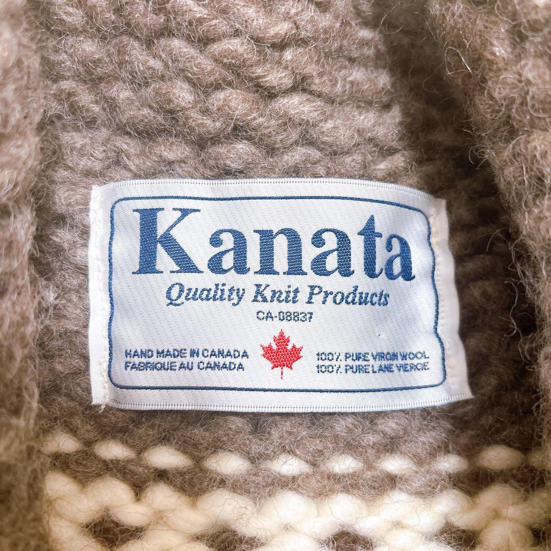 【美品】Kanata カナタ　カウチンニット　カーディガン　トナカイ