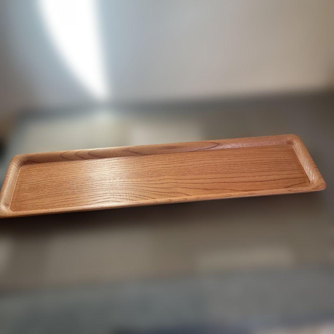 煎茶道具　煎茶盆　一文字盆　欅製