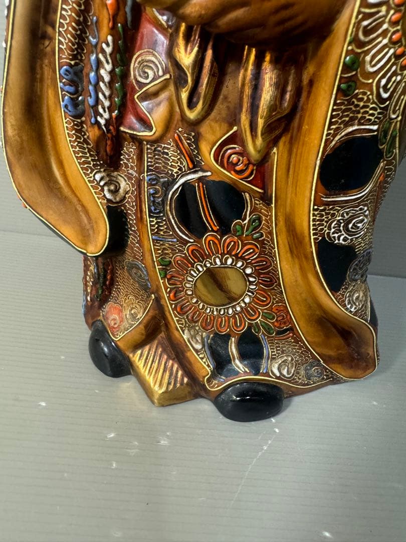 2500 九谷焼 寿老人 置物 縁起物　38cm 時代物