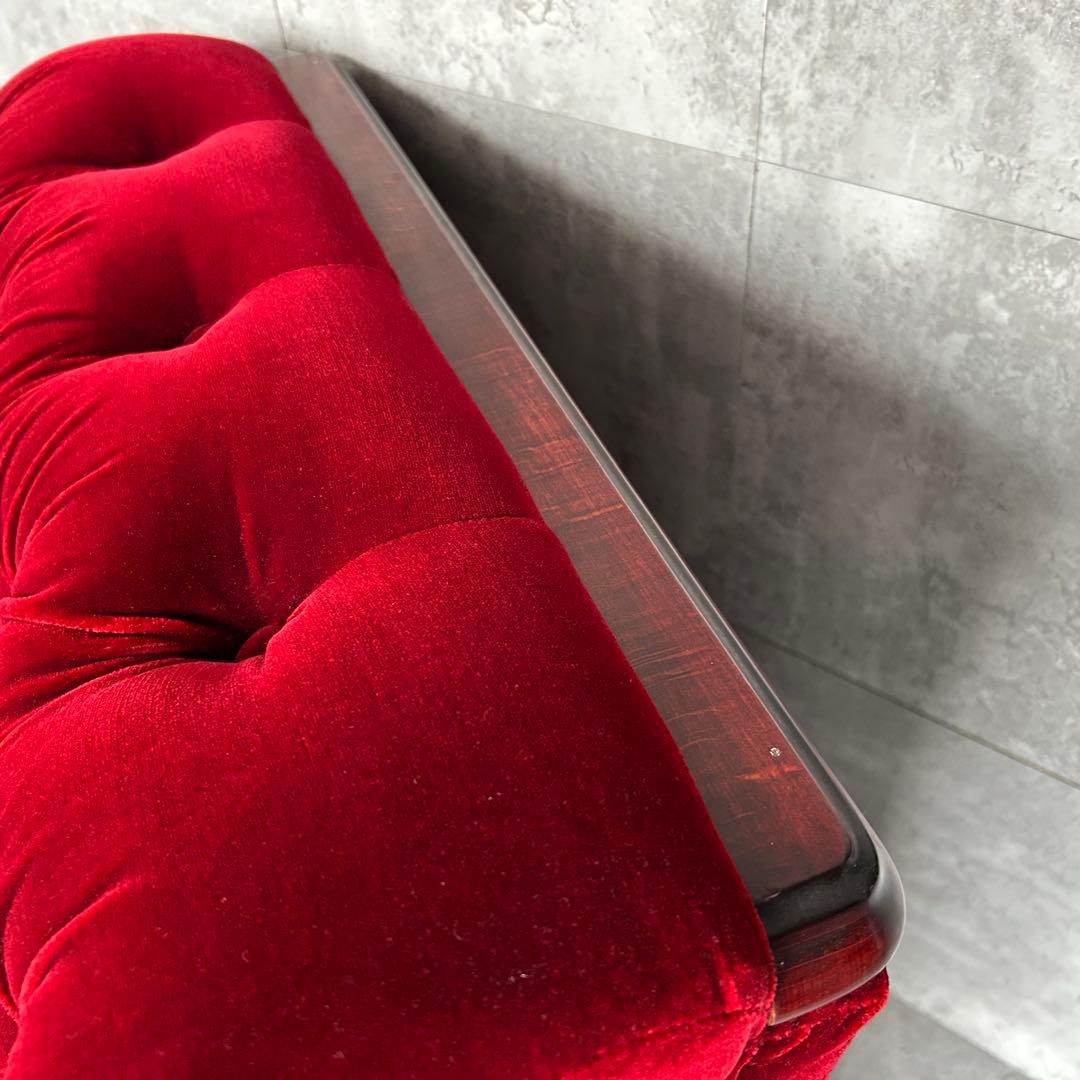 【1980's vintage】ベルベット チェスターフィールド 1Pソファ