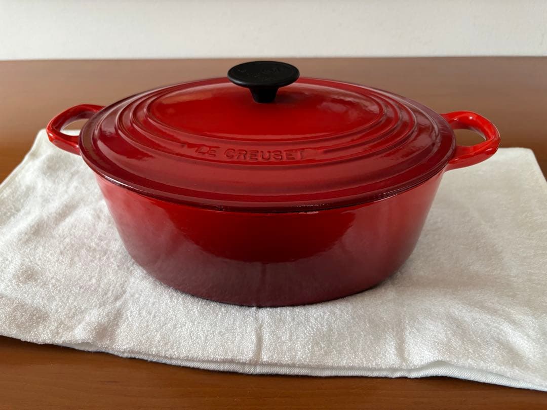 LE CREUSET ル・クルーゼ ココット オーバル 29cmレッド両手鍋