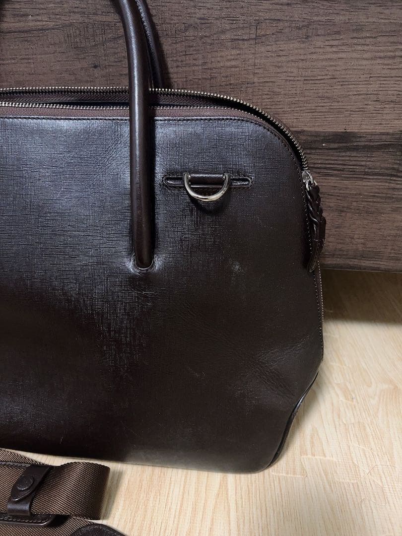 【美品】【PID】ダークブラウン ブリーフケース バッグ 牛革 2WAY