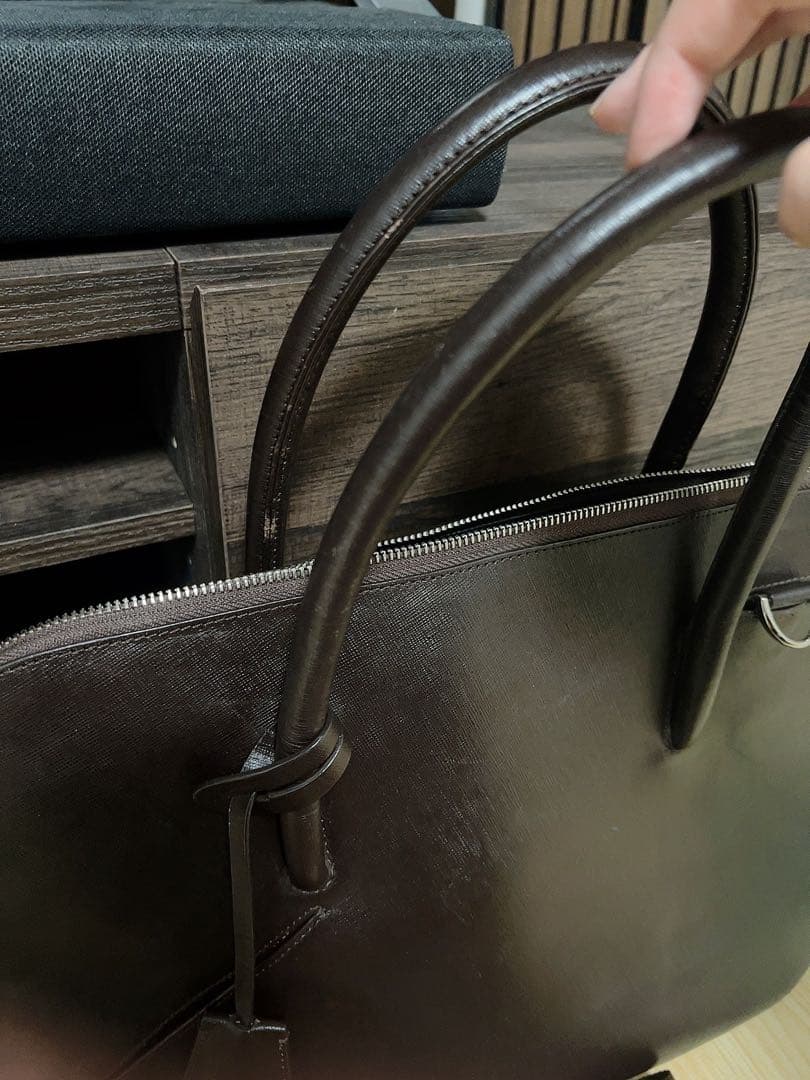 【美品】【PID】ダークブラウン ブリーフケース バッグ 牛革 2WAY