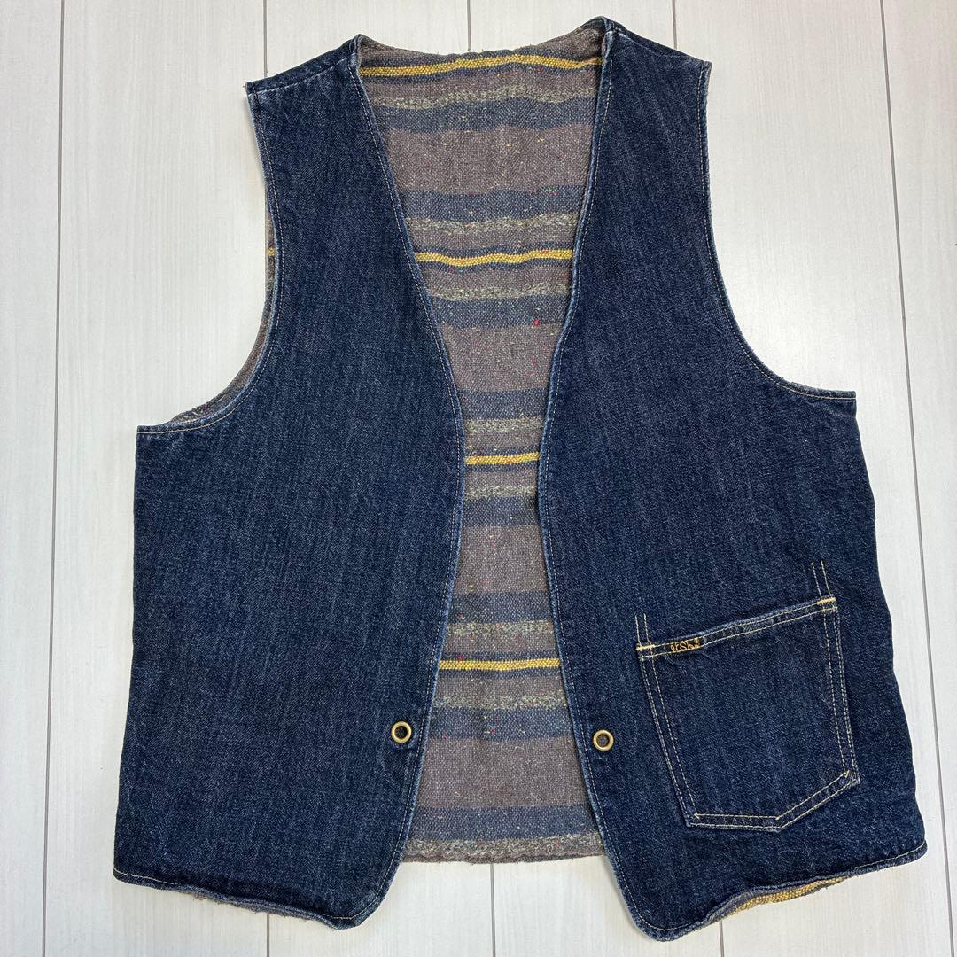 ブランド古着！日本製 orSlow オアスロウ リバーシブル デニム ベスト